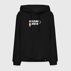 Толстовка-худи хлопковая мужская Майами Хит - НБА баскетбол, цвет: черный