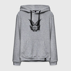 Толстовка-худи хлопковая мужская Крылатый мяч гандбол, цвет: меланж