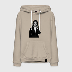 Толстовка-худи хлопковая мужская Lana Del Rey в деловом костюме, цвет: миндальный