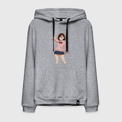 Толстовка-худи хлопковая мужская Сиратори Айра - остановись, цвет: меланж