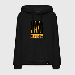 Толстовка-худи хлопковая мужская Jazz people, цвет: черный