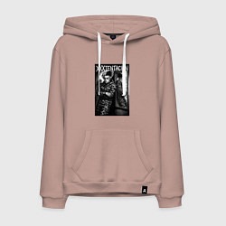 Толстовка-худи хлопковая мужская XXXTentacion у зеркала, цвет: пыльно-розовый