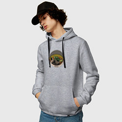Толстовка-худи хлопковая мужская Master Yoda, цвет: меланж — фото 2