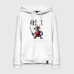 Толстовка-худи хлопковая мужская Bender bending robot with katana - samurai, цвет: белый