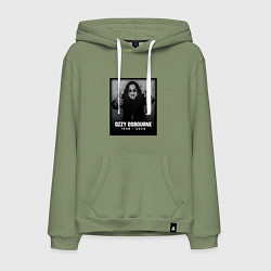 Толстовка-худи хлопковая мужская Оззи Осборн память, цвет: авокадо