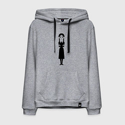 Толстовка-худи хлопковая мужская Уэнсдей - минимализм, цвет: меланж