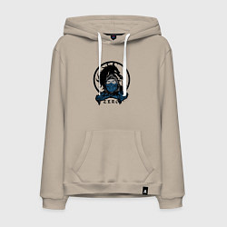 Толстовка-худи хлопковая мужская Sub-zero fight, цвет: миндальный