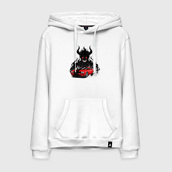 Толстовка-худи хлопковая мужская Dodge - Demon SRT, цвет: белый