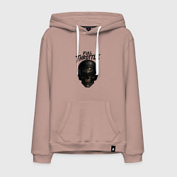 Толстовка-худи хлопковая мужская Full throttle Череп мотоциклиста, цвет: пыльно-розовый