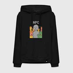 Толстовка-худи хлопковая мужская NPC, цвет: черный