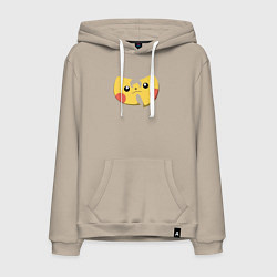 Толстовка-худи хлопковая мужская Wu-tang Pikachu, цвет: миндальный