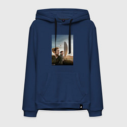 Толстовка-худи хлопковая мужская Arrival, цвет: тёмно-синий