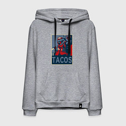 Толстовка-худи хлопковая мужская Дэдпул такос, цвет: меланж