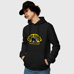 Толстовка-худи хлопковая мужская HC Boston Bruins Label, цвет: черный — фото 2