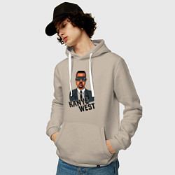 Толстовка-худи хлопковая мужская Kanye West, цвет: миндальный — фото 2