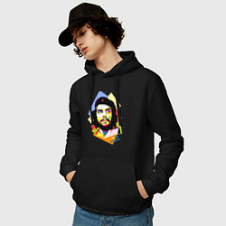 Толстовка-худи хлопковая мужская Che Guevara Art, цвет: черный — фото 2