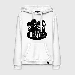 Толстовка-худи хлопковая мужская The Beatles Band, цвет: белый