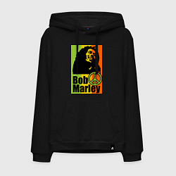Толстовка-худи хлопковая мужская Bob Marley: Jamaica, цвет: черный