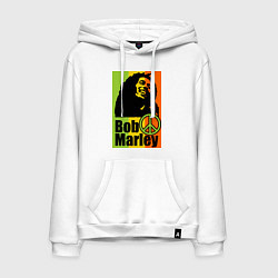 Толстовка-худи хлопковая мужская Bob Marley: Jamaica, цвет: белый