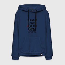 Толстовка-худи хлопковая мужская At the Gym, цвет: тёмно-синий