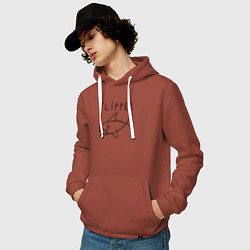 Толстовка-худи хлопковая мужская Flipper, цвет: кирпичный — фото 2