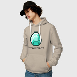 Толстовка-худи хлопковая мужская Minecraft Diamond, цвет: миндальный — фото 2