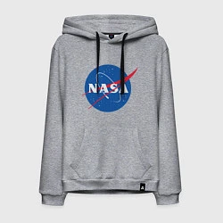 Толстовка-худи хлопковая мужская NASA: Logo, цвет: меланж