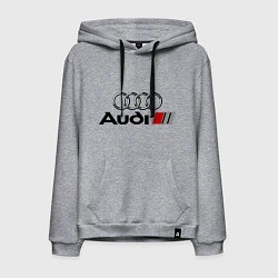 Толстовка-худи хлопковая мужская Audi, цвет: меланж