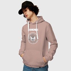 Толстовка-худи хлопковая мужская Ramones, цвет: пыльно-розовый — фото 2