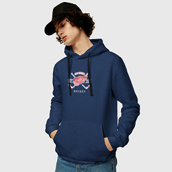 Толстовка-худи хлопковая мужская Detroit Red Wings: Est.1926, цвет: тёмно-синий — фото 2