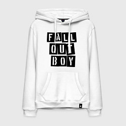 Толстовка-худи хлопковая мужская Fall Out Boy: Words, цвет: белый