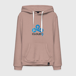 Толстовка-худи хлопковая мужская Cloud9, цвет: пыльно-розовый