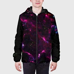 Куртка с капюшоном мужская Космос, цвет: 3D-черный — фото 2
