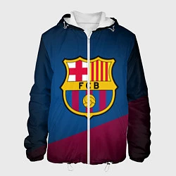 Куртка с капюшоном мужская FCB Barcelona, цвет: 3D-белый