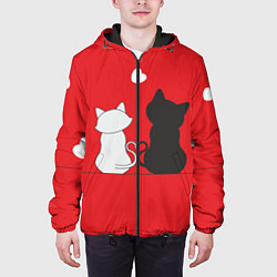 Куртка с капюшоном мужская Cat Love, цвет: 3D-черный — фото 2