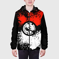 Куртка с капюшоном мужская Pokeball, цвет: 3D-черный — фото 2