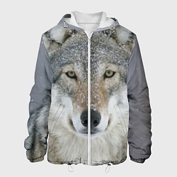 Куртка с капюшоном мужская Милый волк, цвет: 3D-белый
