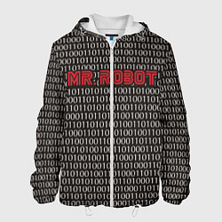 Куртка с капюшоном мужская Mr. Robot: Binary code, цвет: 3D-белый