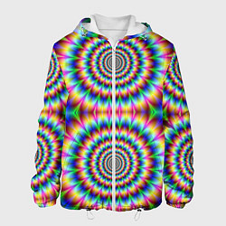 Куртка с капюшоном мужская Grazy fractal, цвет: 3D-белый