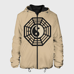 Куртка с капюшоном мужская Символ гармонии, цвет: 3D-черный