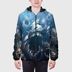 Куртка с капюшоном мужская Голодные пираньи, цвет: 3D-черный — фото 2