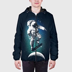 Куртка с капюшоном мужская Космический скейтбординг, цвет: 3D-черный — фото 2