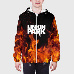 Куртка с капюшоном мужская Linkin Park: Hell Flame, цвет: 3D-белый — фото 2