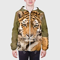 Куртка с капюшоном мужская Милый тигр, цвет: 3D-белый — фото 2