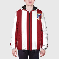 Куртка с капюшоном мужская Атлетико Мадрид, цвет: 3D-черный — фото 2