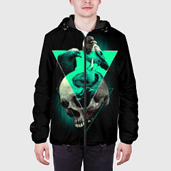 Куртка с капюшоном мужская Череп колдуна, цвет: 3D-черный — фото 2