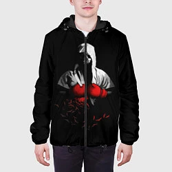 Куртка с капюшоном мужская Мертвый боксер, цвет: 3D-черный — фото 2