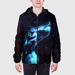 Куртка с капюшоном мужская Лунный волк, цвет: 3D-черный — фото 2