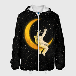Куртка с капюшоном мужская Лунный наездник, цвет: 3D-белый