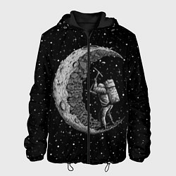 Куртка с капюшоном мужская Лунный шахтер, цвет: 3D-черный